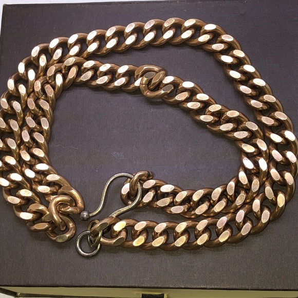 ♥️♥️♥️Vintage 333 8K Yellow Gold Filled Chunky Curb Chain Necklace 24” length - Picture 6 of 13